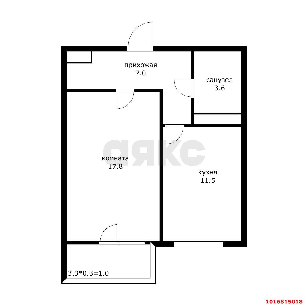 Фото №13: 1-комнатная квартира 43 м² - Краснодар, Карасунский внутригородской округ, Пашковский, жилой комплекс Гарант, мкр. Участок №24, ул. Трудовой Славы, 43к1