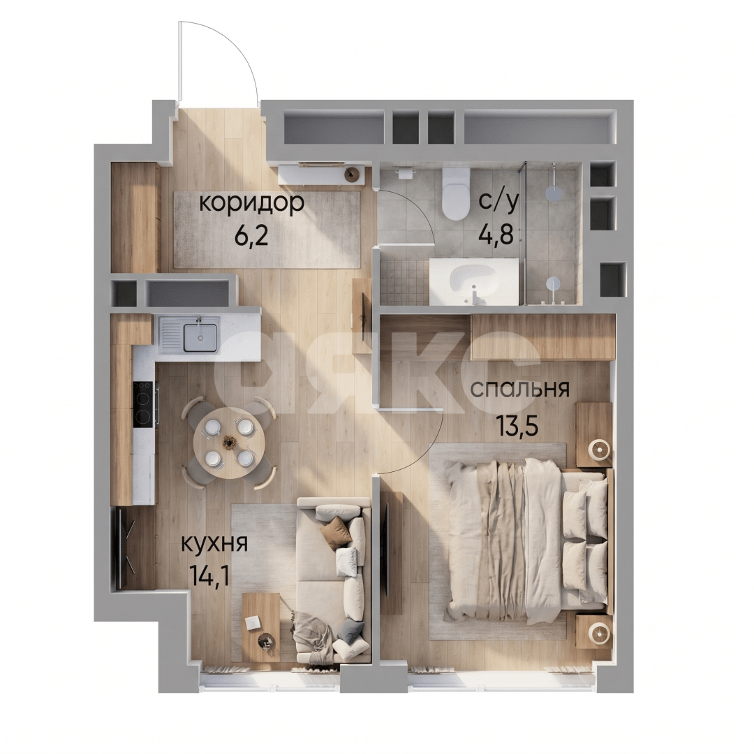 Фото №23: 1-комнатная квартира 38 м² - Москва, ул. Нижние Мнёвники, 7