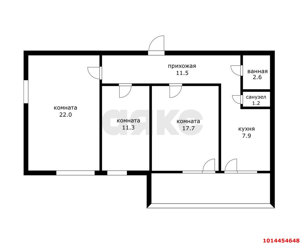 Фото №11: 3-комнатная квартира 74 м² - Краснодар, ул. Алма-Атинская, 148
