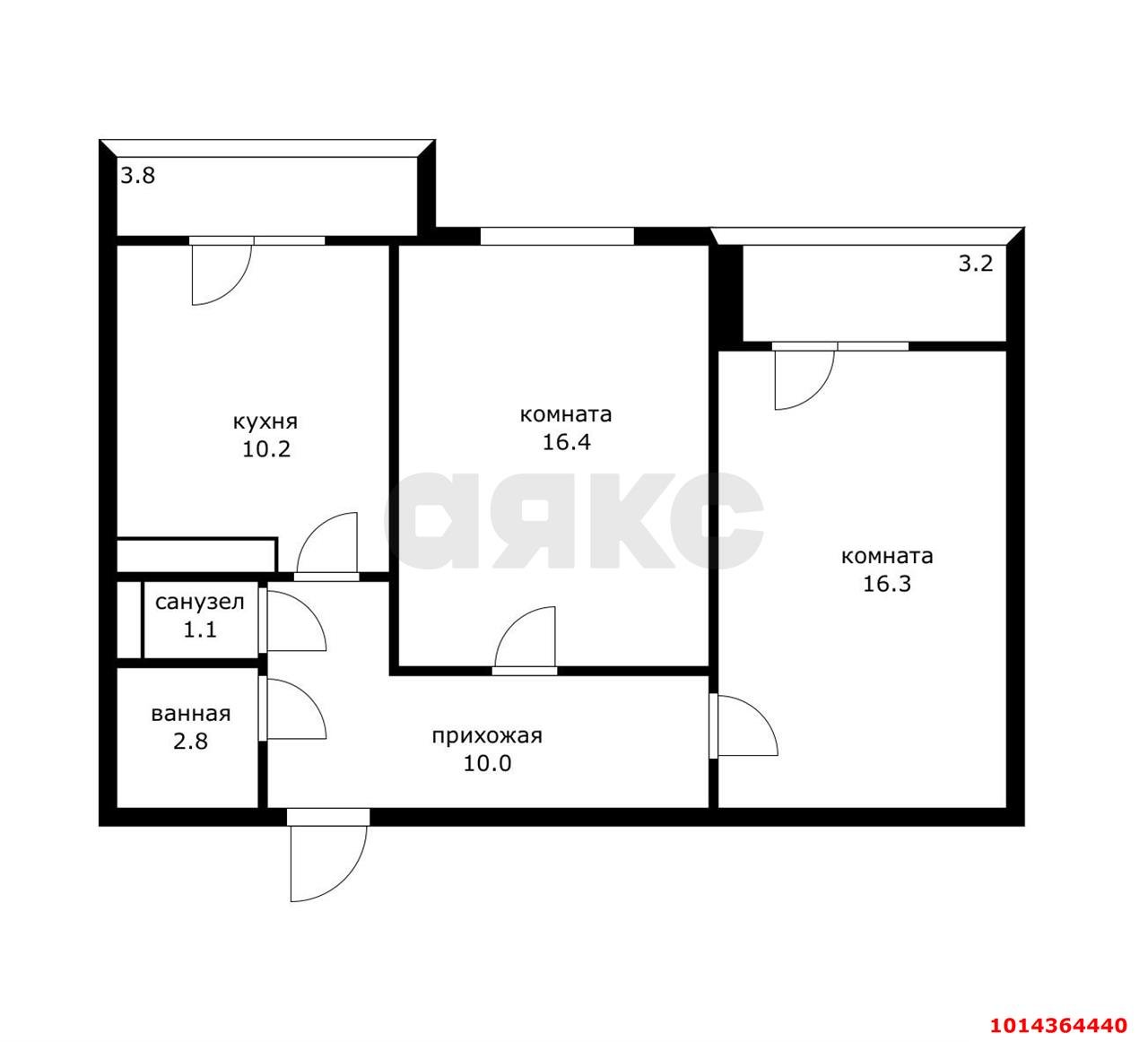 Фото №13: 2-комнатная квартира 63 м² - Краснодар, Западный внутригородской округ, Кожзавод, мкр. Военный городок № 1, ул. имени Калинина, 350/4