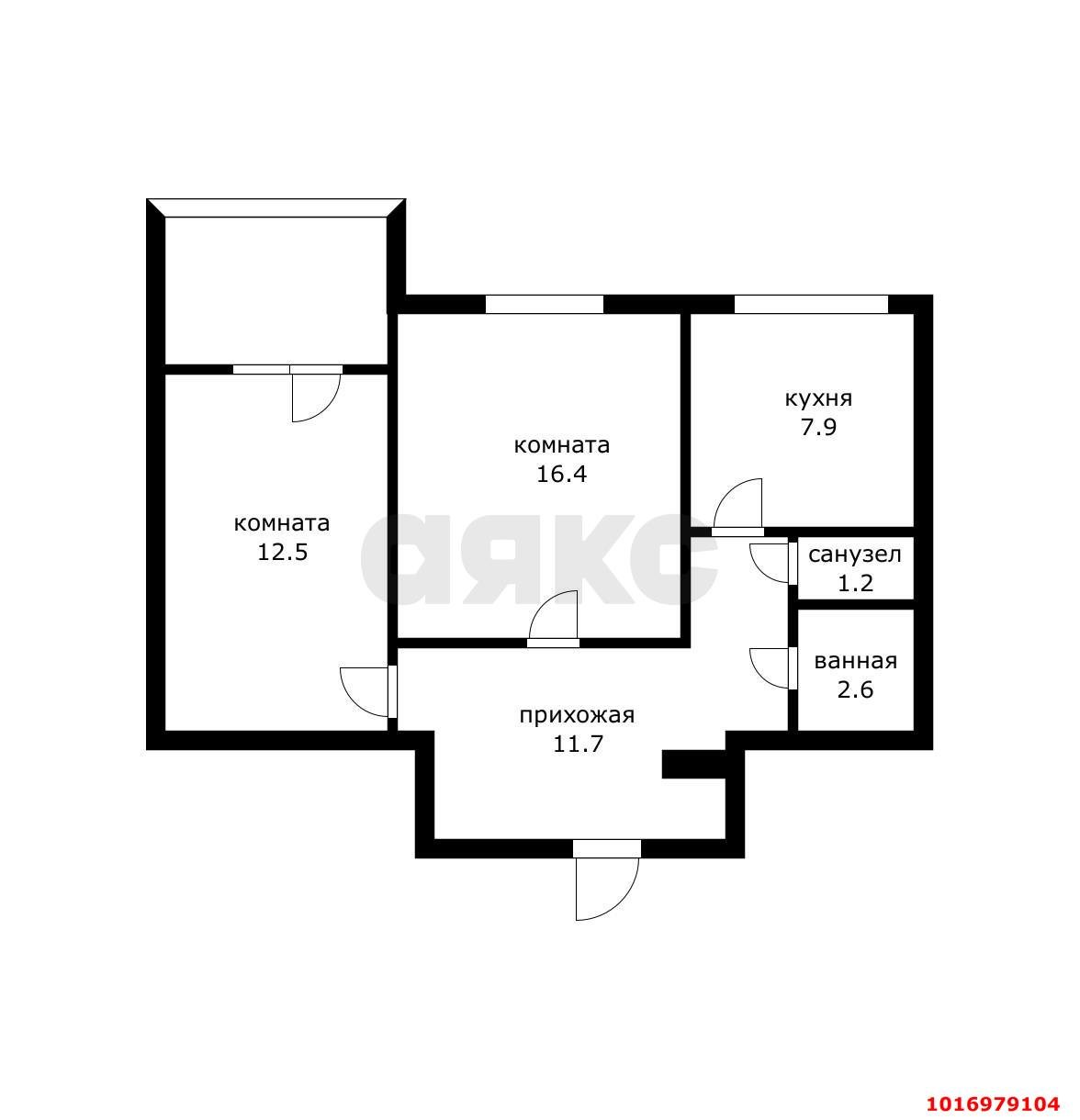 Фото №8: 2-комнатная квартира 55 м² - Краснодар, Прикубанский внутригородской округ, мкр. 40 лет Победы, ул. имени 40-летия Победы, 56