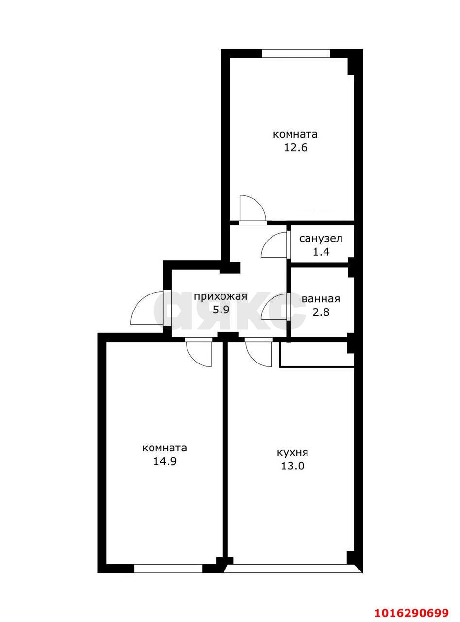 Фото №11: 2-комнатная квартира 51 м² - Яблоновский, ул. Шоссейная, 65