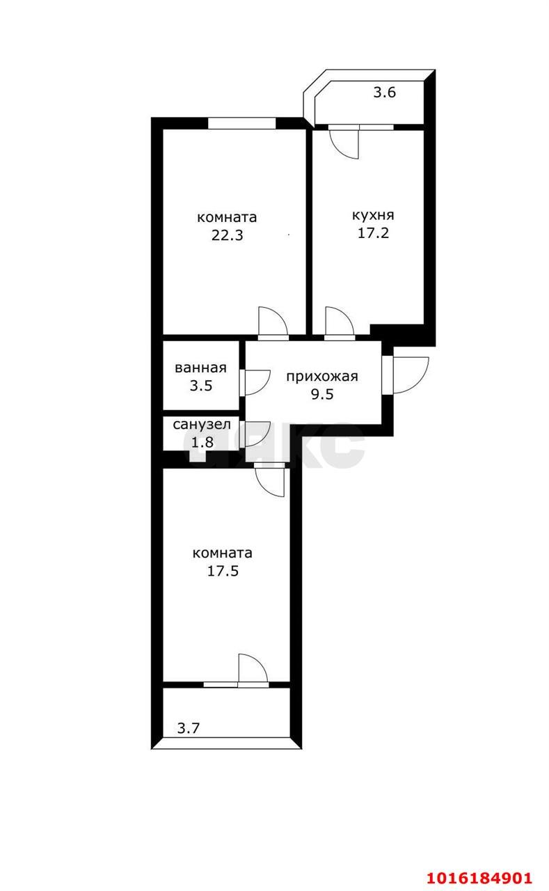 Фото №2: 2-комнатная квартира 79 м² - Краснодар, Прикубанский внутригородской округ, Школьный, Круглик, жилой комплекс Ежи, мкр. Табачная Фабрика, ул. Табачная, 1/1к2