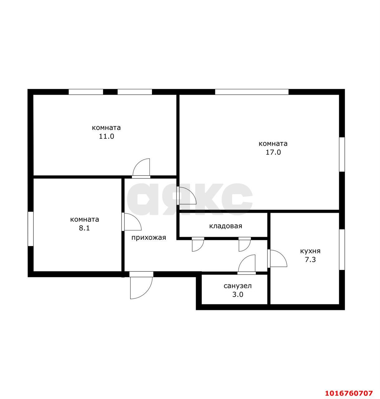 Фото №2: 3-комнатная квартира 53 м² - Краснодар, Центральный внутригородской округ, Покровка, мкр. Центральный, ул. Володарского, 8