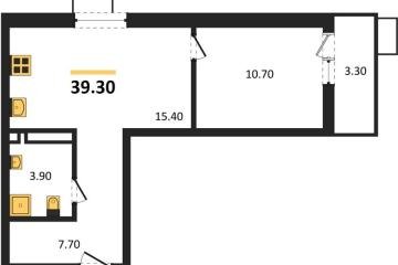 Фото №1: 1-комнатная квартира 39 м² - Майкоп, мкр. ЖК Звезды, 