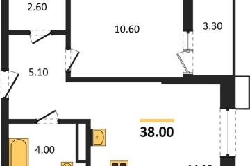 Фото №1: 1-комнатная квартира 38 м² - Майкоп, мкр. ЖК Звезды, 