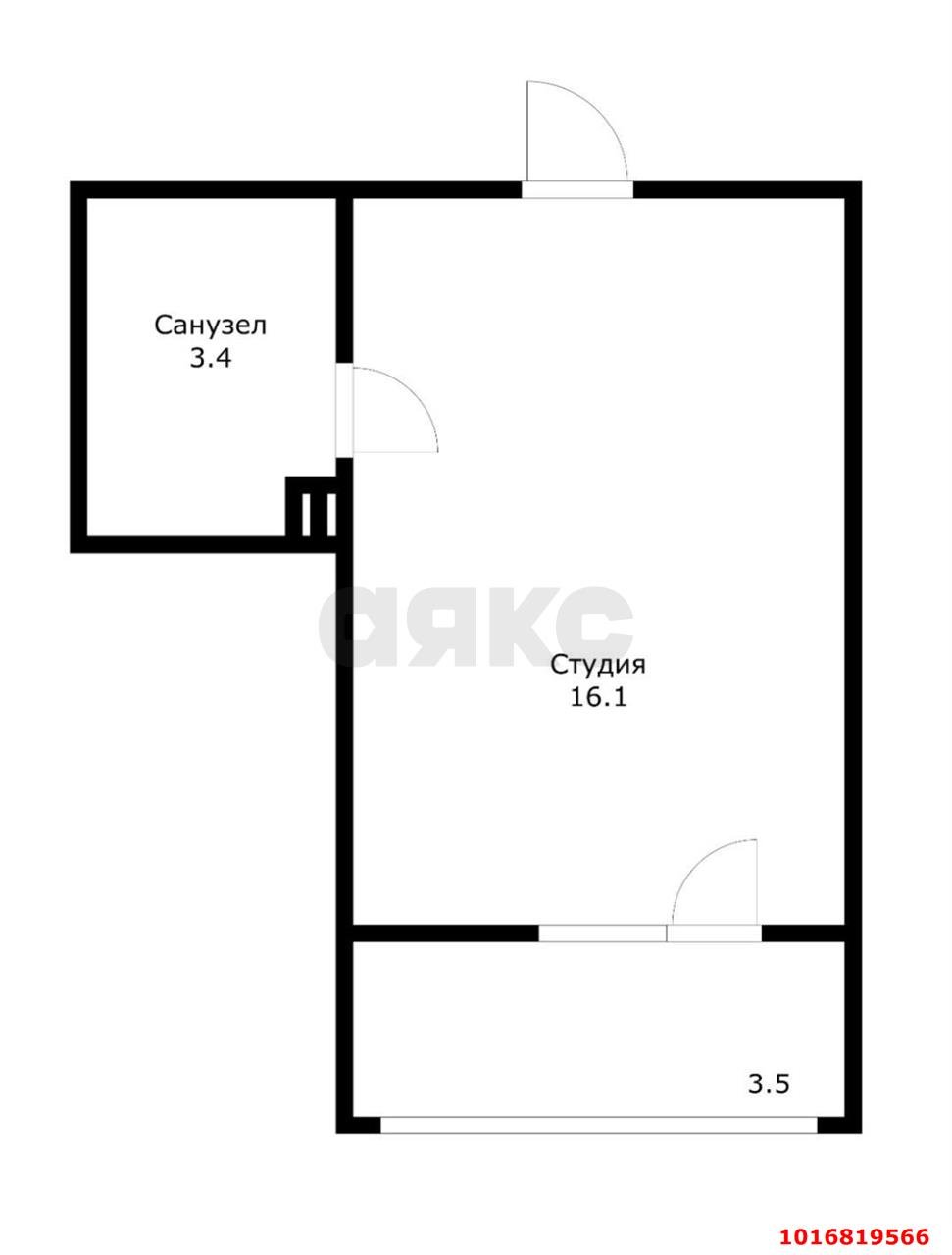 Фото №5: Студия 21 м² - Краснодар, Прикубанский внутригородской округ, мкр. жилой комплекс Южане, ул. Даниила Смоляна, 65к2