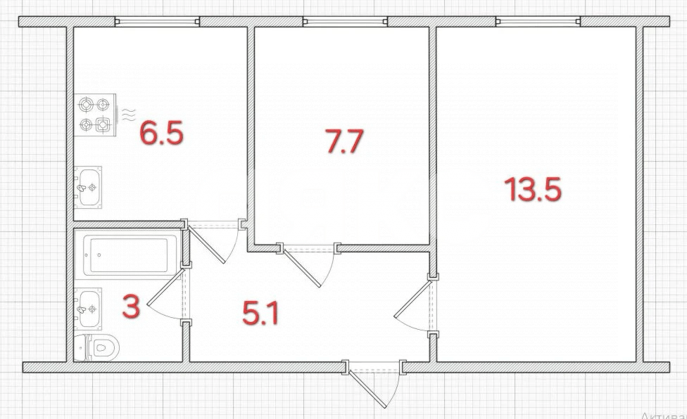 Фото №9: 2-комнатная квартира 36 м² - Луганск, Жовтневый, мкр. 31-й квартал, 24
