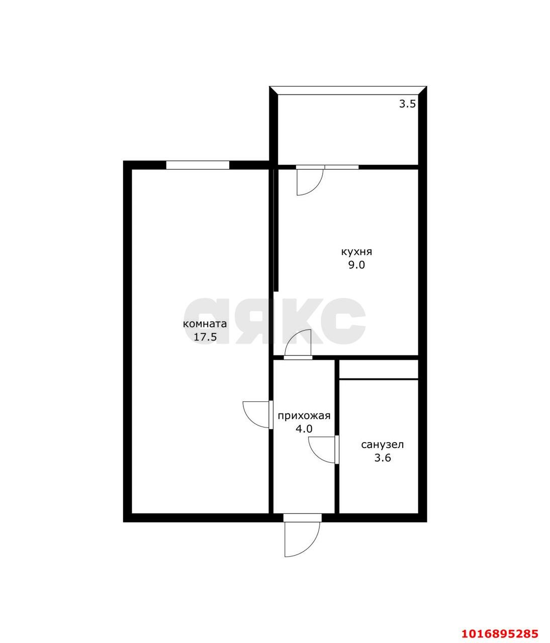 Фото №12: 1-комнатная квартира 35 м² - Краснодар, Прикубанский внутригородской округ, мкр. Славянский, ул. Заполярная, 35к5