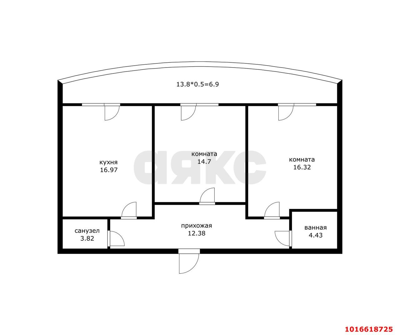 Фото №8: 2-комнатная квартира 68 м² - Краснодар, Прикубанский внутригородской округ, ЖК Лучший, мкр. имени Петра Метальникова, ул. Петра Метальникова, 38