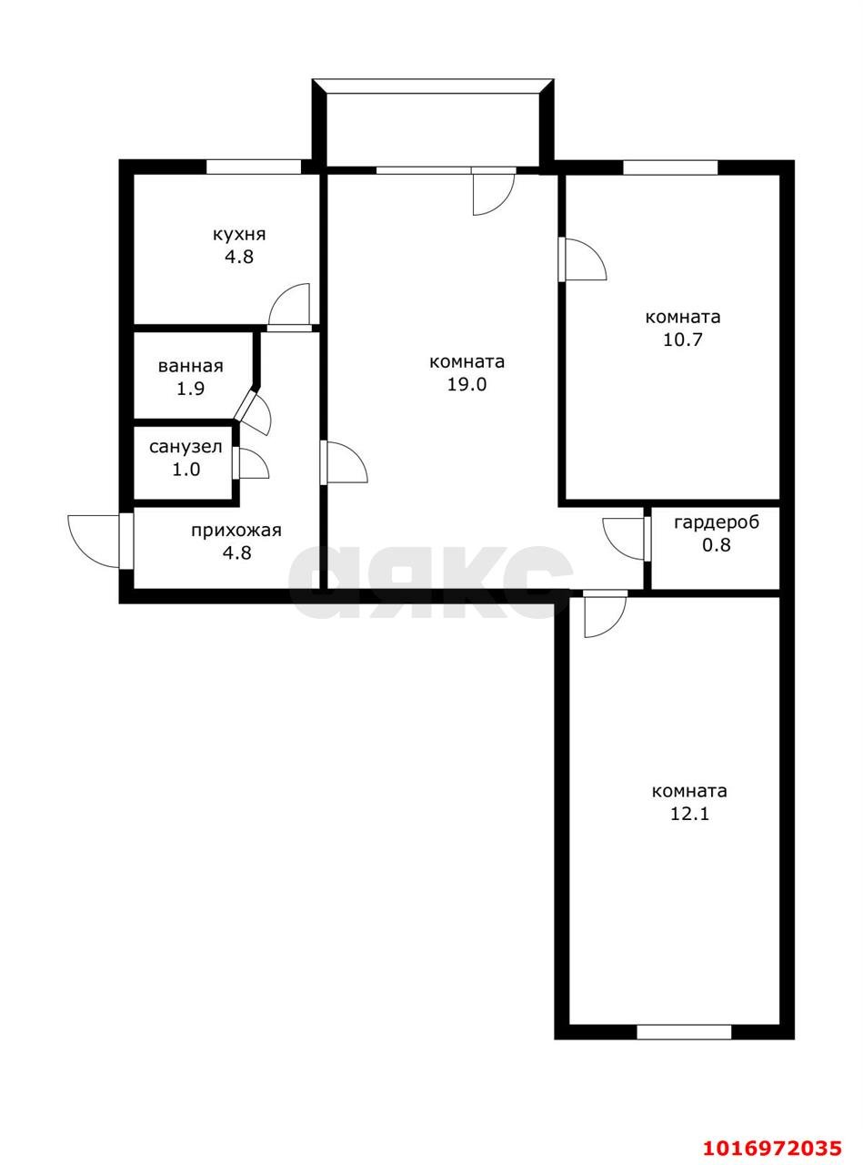 Фото №6: 3-комнатная квартира 56 м² - Краснодар, Центральный внутригородской округ, мкр. Завод Измерительных Приборов, ул. Офицерская, 50А