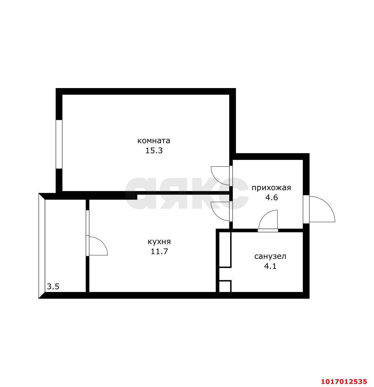Фото №3: 1-комнатная квартира 40 м² - Краснодар, Прикубанский внутригородской округ, мкр. жилой комплекс Южане, ул. Даниила Смоляна, 71