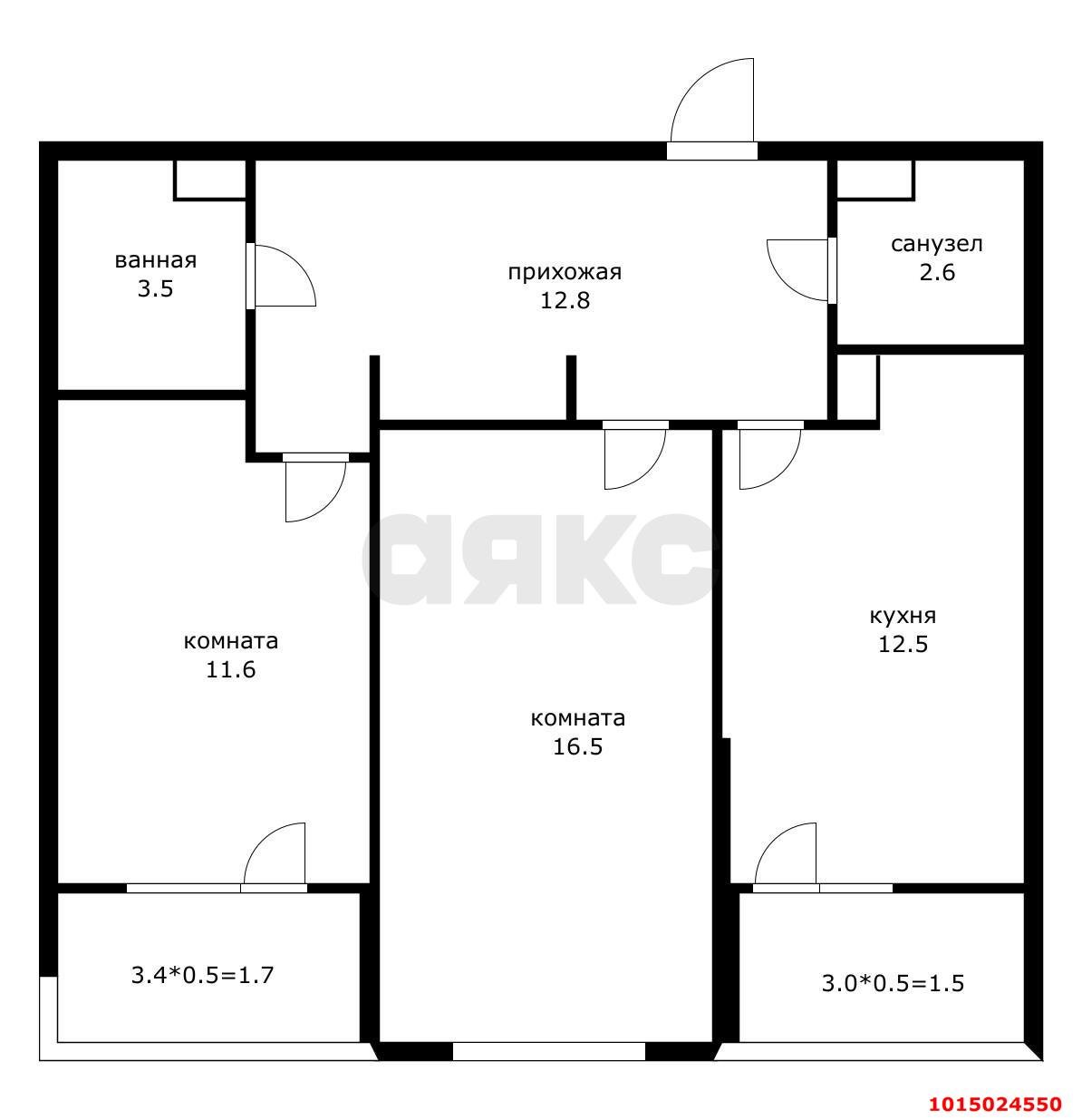 Фото №12: 2-комнатная квартира 68 м² - Краснодар, Прикубанский внутригородской округ, Россинского, мкр. жилой комплекс Дружный, ул. Адмирала Серебрякова, 3/1