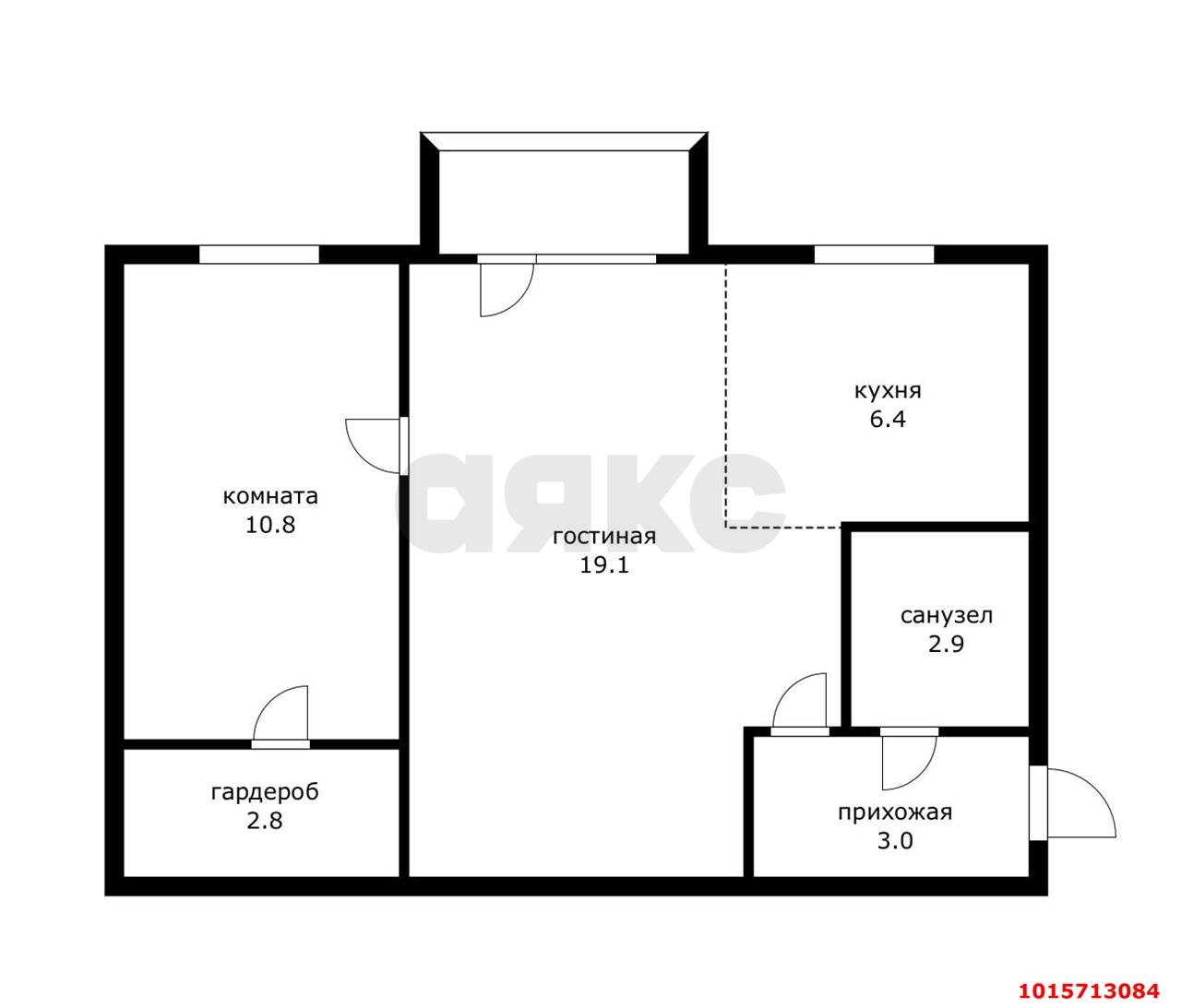 Фото №6: 2-комнатная квартира 48 м² - Краснодар, Западный внутригородской округ, мкр. Фестивальный, ул. имени Тургенева, 112