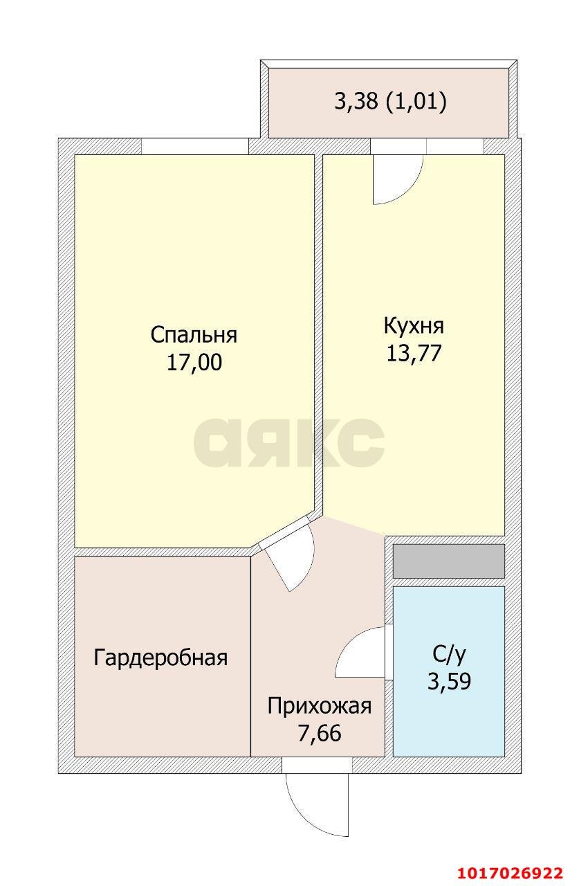Фото №15: 1-комнатная квартира 48 м² - Краснодар, Прикубанский внутригородской округ, 2-я Площадка, мкр. жилой комплекс Кремлёвские Ворота, ул. Кореновская, 2к1