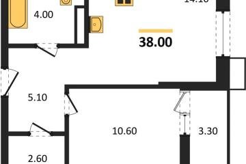 Фото №1: 1-комнатная квартира 38 м² - Майкоп, мкр. ЖК Звезды, 
