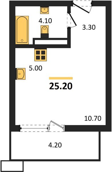 Фото №1: Студия 25 м² - Майкоп, мкр. ЖК Звезды