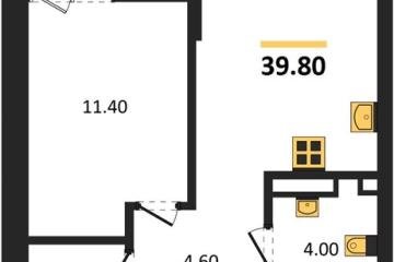 Фото №1: 1-комнатная квартира 39 м² - Майкоп, мкр. ЖК Звезды, 