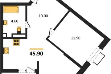 Фото №1: 1-комнатная квартира 45 м² - Майкоп, мкр. ЖК Звезды, 