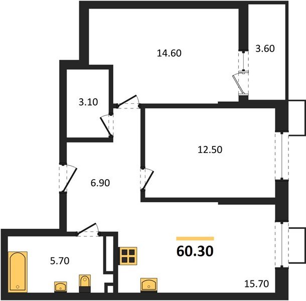 Фото №1: 2-комнатная квартира 60 м² - Майкоп, мкр. ЖК Звезды