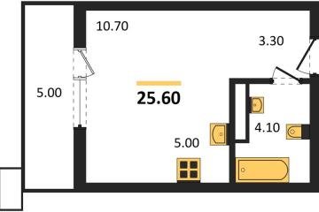 Фото №1: Студия 25 м² - Майкоп, мкр. ЖК Звезды, 