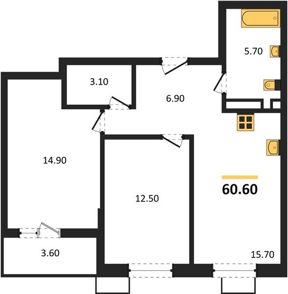 Фото №1: 2-комнатная квартира 60 м² - Майкоп, мкр. ЖК Звезды