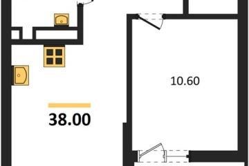 Фото №1: 1-комнатная квартира 38 м² - Майкоп, мкр. ЖК Звезды, 