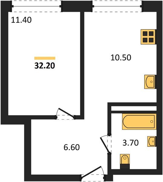 Фото №1: 1-комнатная квартира 32 м² - Краснодар, мкр. Прикубанский внутригородской округ