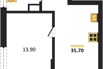 Фото №1: 1-комнатная квартира 35 м² - Краснодар, мкр. Прикубанский внутригородской округ, 