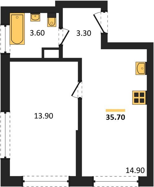Фото №1: 1-комнатная квартира 35 м² - Краснодар, мкр. Прикубанский внутригородской округ