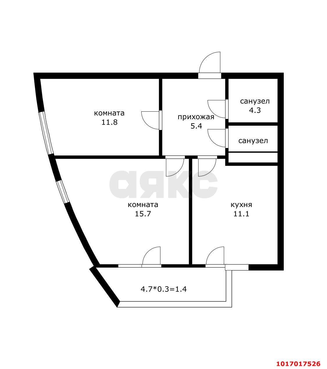 Фото №4: 2-комнатная квартира 55 м² - Краснодар, ЖК Маршал, Западный внутригородской округ, Фестивальный, мкр. жилой комплекс Маршал, ул. Гаражная, 87