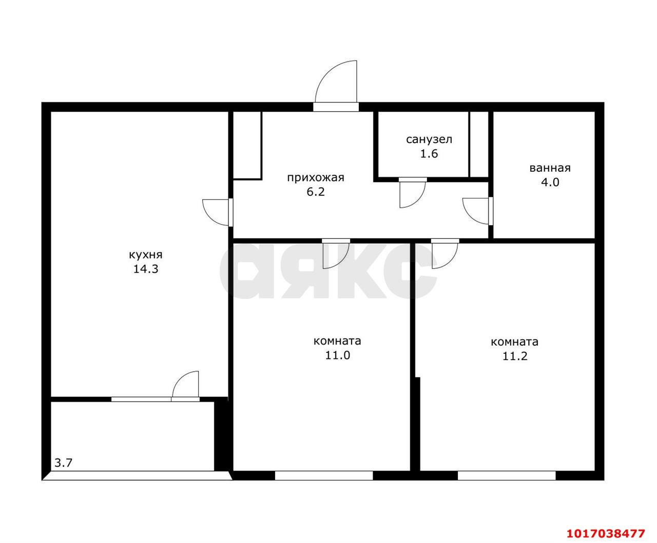 Фото №2: 2-комнатная квартира 52 м² - Краснодар, Прикубанский внутригородской округ, мкр. жилой комплекс Ракурс, ул. имени Героя Ростовского, 8