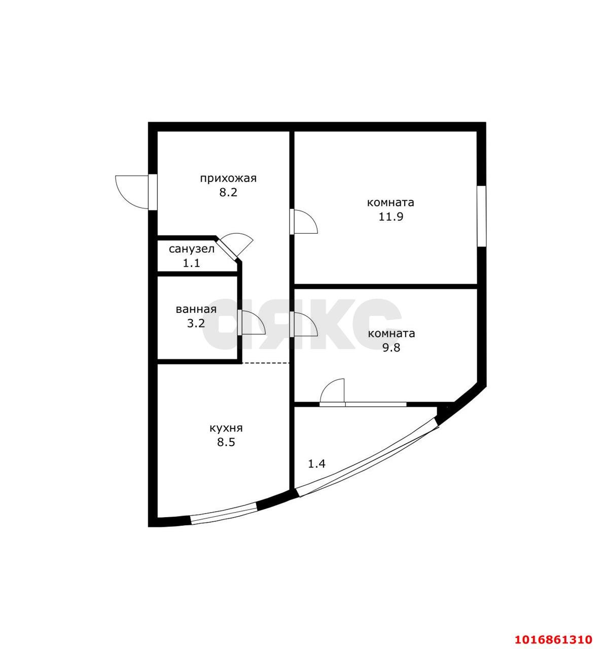Фото №15: 2-комнатная квартира 45 м² - Российский, мкр. Прикубанский внутригородской округ, ул. 2-я Тверская, 10
