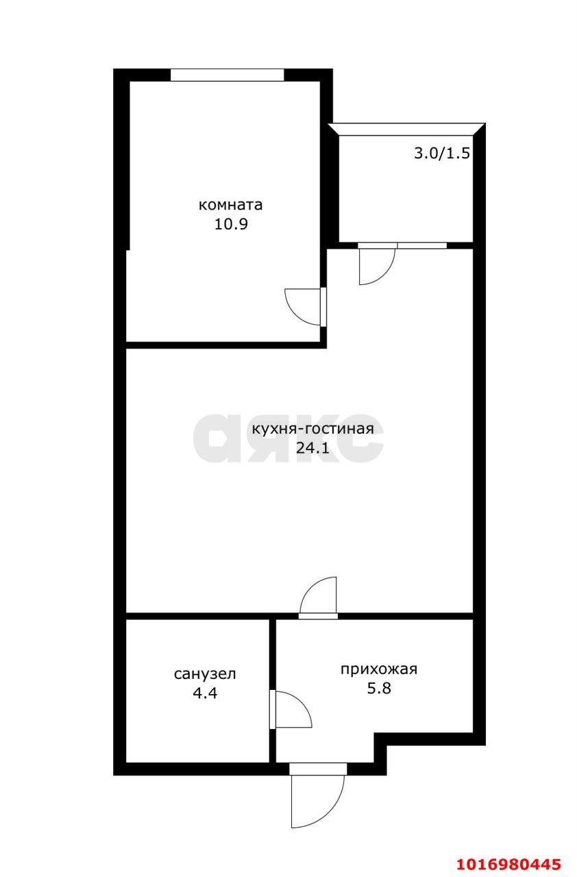 Фото №9: 1-комнатная квартира 50 м² - Краснодар, Карасунский внутригородской округ, ж/р Новознаменский, ул. Войсковая, 4к12