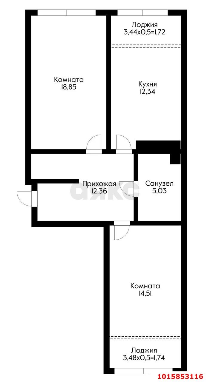 Фото №17: 2-комнатная квартира 64 м² - Краснодар, Центральный внутригородской округ, мкр. Черёмушки, ул. Обрывная, 132/1лит6к22