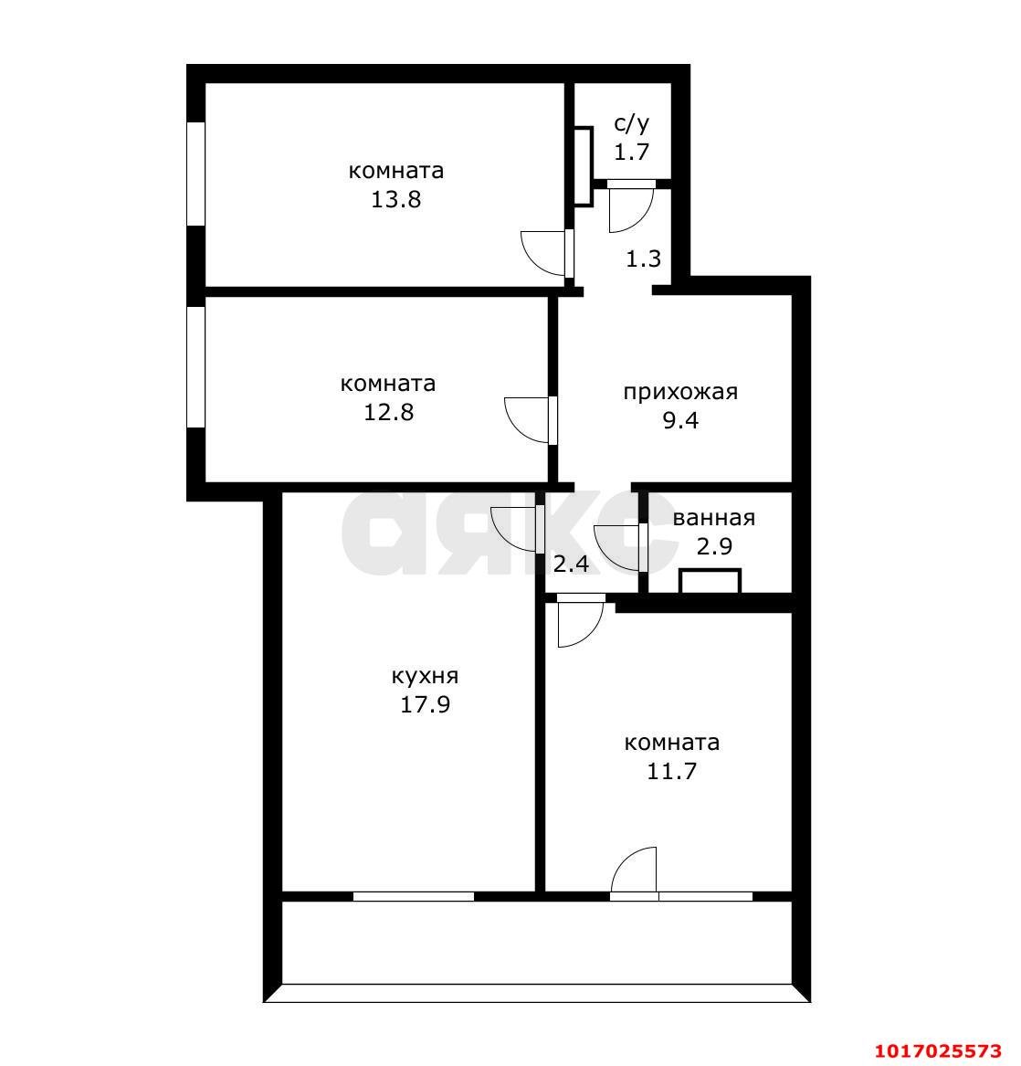 Фото №16: 3-комнатная квартира 73 м² - Краснодар, Прикубанский внутригородской округ, мкр. Московский, ул. Карякина, 18