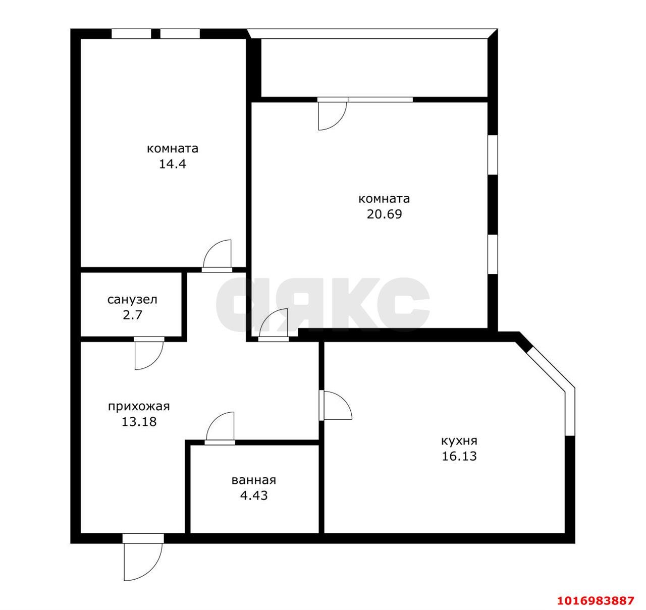 Фото №3: 2-комнатная квартира 80 м² - Краснодар, ЖК Маршал, Западный внутригородской округ, Фестивальный, мкр. жилой комплекс Маршал, ул. Гаражная, 87