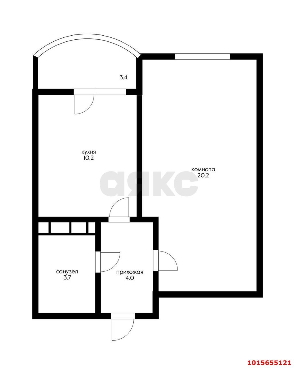 Фото №14: 1-комнатная квартира 38 м² - Краснодар, Карасунский внутригородской округ, мкр. жилой комплекс Фреш, ул. имени Валерия Гассия, 4/7лит2