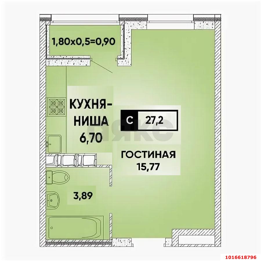 Фото №10: Студия 30 м² - Краснодар, Прикубанский внутригородской округ, мкр. жилой комплекс Архитектор, ул. Доблести, 10