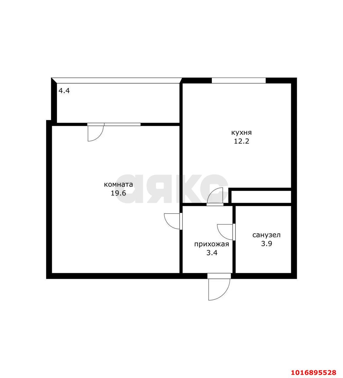 Фото №4: 1-комнатная квартира 39 м² - Яблоновский, мкр. жилой комплекс Солнечный, ул. Солнечная, 55к22