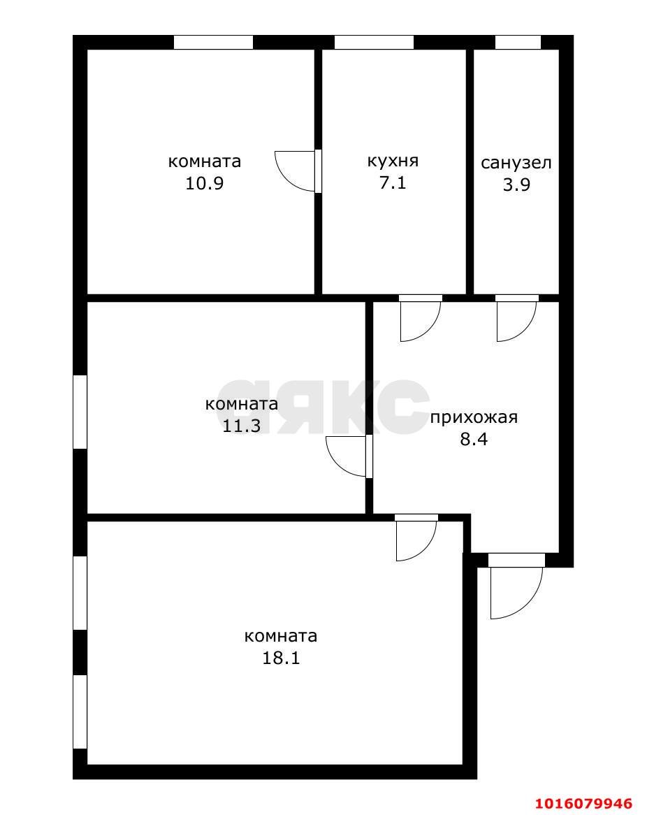 Фото №13: 3-комнатная квартира 60 м² - Краснодар, Центральный внутригородской округ, мкр. 40 лет Победы, ул. Садовая, 222