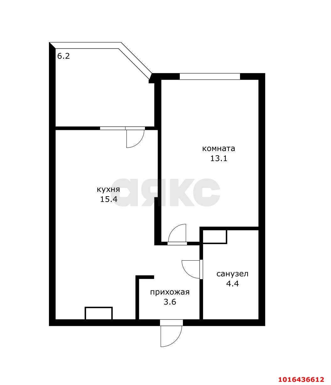 Фото №5: 1-комнатная квартира 42 м² - Краснодар, Прикубанский внутригородской округ, квартал Доброта, мкр. Любимово, 16