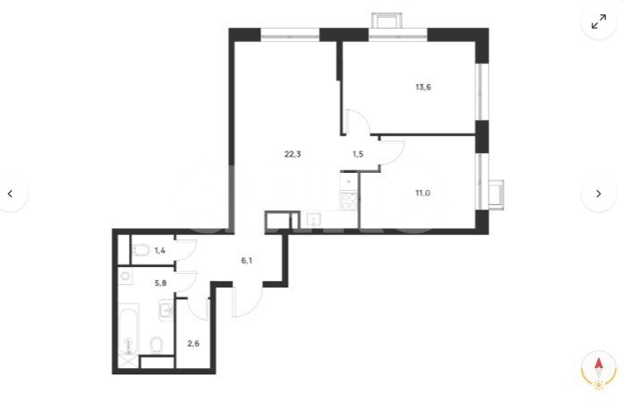Фото №1: 3-комнатная квартира 64 м² - Москва Новомосковский административный округ