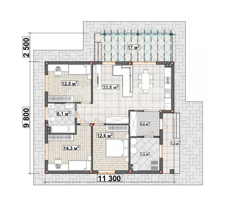 Фото №19: Дом 92 м² + 5 сот. - Натухаевская, ул. Красных Партизан