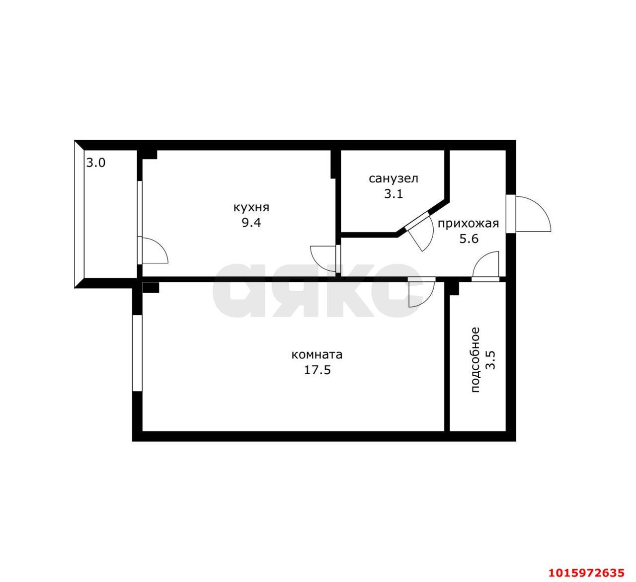 Фото №9: 1-комнатная квартира 40 м² - Краснодар, Прикубанский внутригородской округ, мкр. Сады Калинина, ул. Средняя, 92