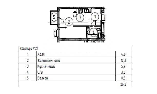 Фото №1: Студия 26 м² - Москва Новомосковский административный округ