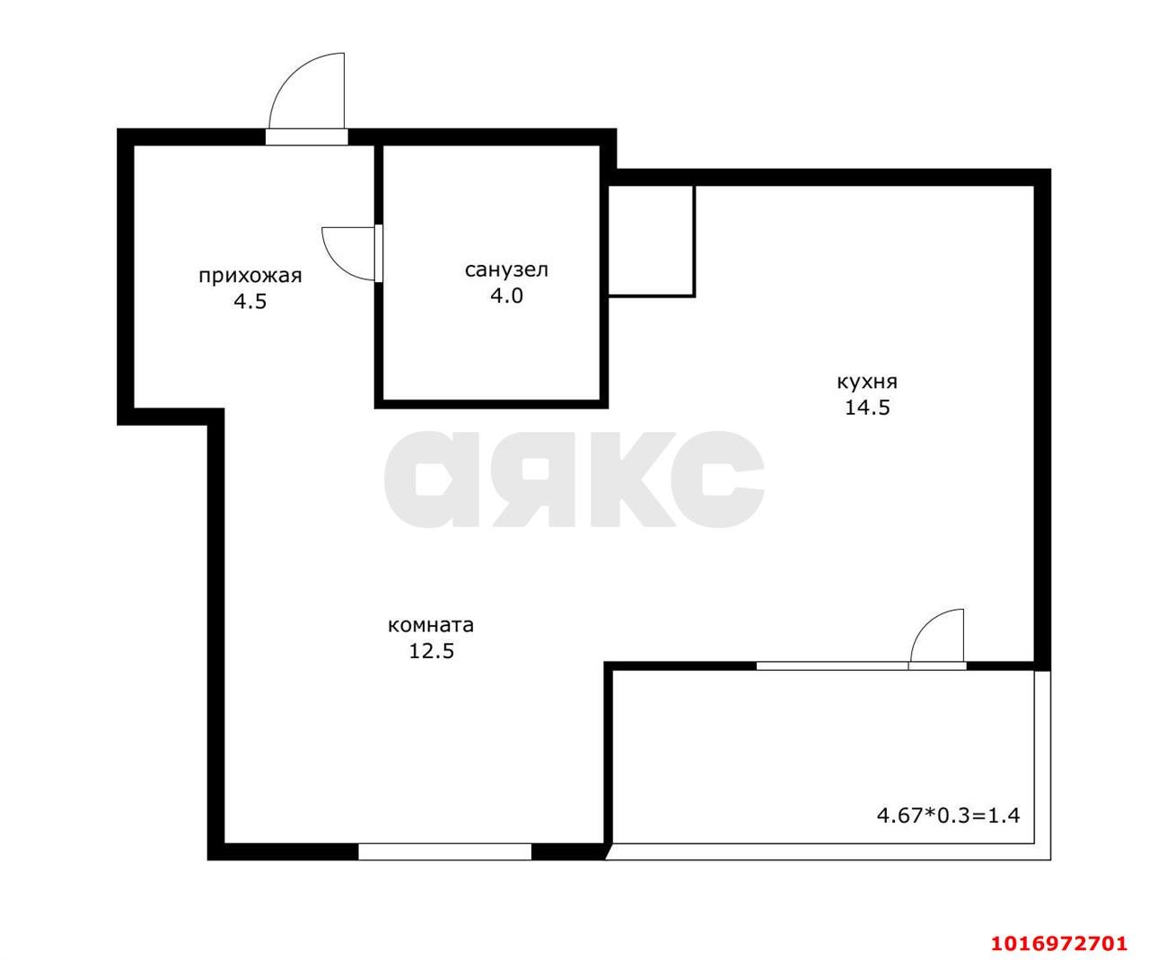 Фото №14: 1-комнатная квартира 37 м² - Краснодар, Центральный внутригородской округ, жилой комплекс Каскад, мкр. Центральный, ул. Леваневского, 187