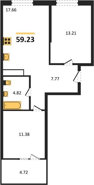 Фото №1: 2-комнатная квартира 59 м² - Краснодар, Карасунский внутригородской округ, Хлопчато-бумажный Комбинат, мкр. жилой квартал Патрики