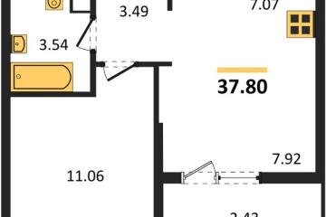 Фото №1: 1-комнатная квартира 37 м² - Краснодар, мкр. Карасунский внутригородской округ, 