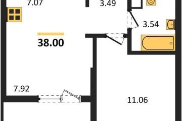 Фото №1: 1-комнатная квартира 38 м² - Краснодар, мкр. Карасунский внутригородской округ, 